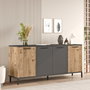 Hanah Home Rl4-Aa Consola Pino Atlántico y Antracita, 160x71.8x40 cm